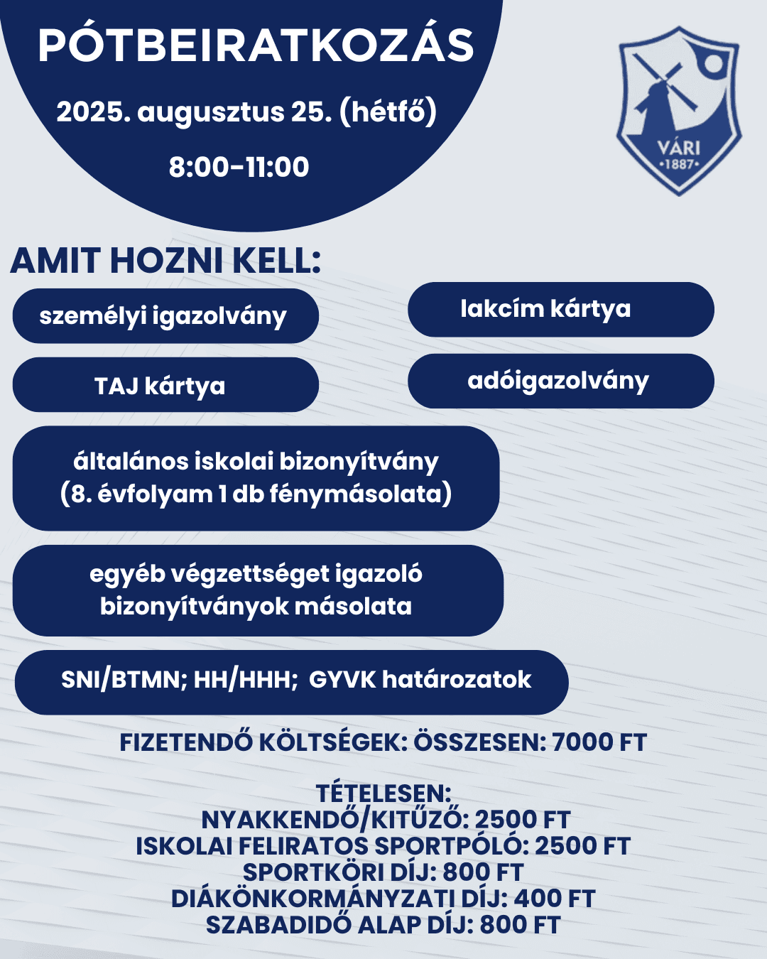 pótbeiratkozás