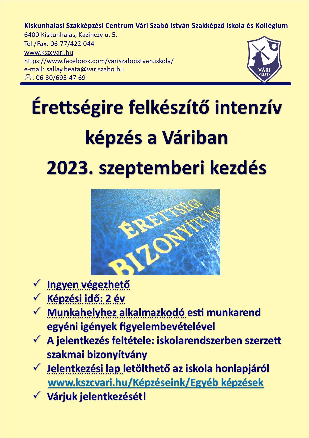 intenzív képzés