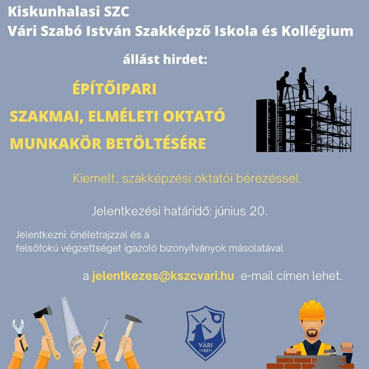 építőipari szakmai, elméleti oktató