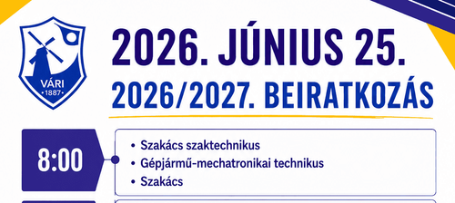2026 Június 25-én tartjuk a Váris beiratkozást!